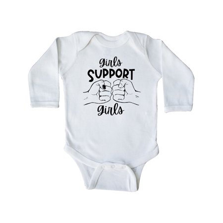 

Inktastic Girls Support Girls Fist Bump Gift Baby Boy or Baby Girl Long Sleeve Bodysuit