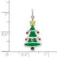 thumbnail image 5 of 925 Sterling Silver Polished Enamel Christmas Tree Shaped Pendant, 5 of 6
