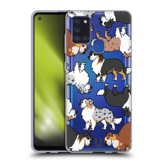 Head Case Designs Dog Breed Patterns 3 Australian Shepherd Soft Gel Case Compatible with Samsung Galaxy A21s (2020)