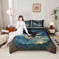 thumbnail image 4 of Homewish Wildlife Eagle 2pcs Bedding Comforter Set For Kids Children Teens,Woodland Animal Twin Comforter Sets,Abstract Lightning Breathable Bedding Set,Exotic Style Bedroom Decor,Reversible, 4 of 8