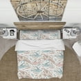 thumbnail image 3 of Designart 'Pattern with Swallow Birds & Flowers' Country Duvet Cover Set, 3 of 4
