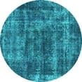 thumbnail image 1 of Ahgly Company Machine Washable Indoor Round Persian Turquoise Blue Bohemian Area Rugs, 7' Round, 1 of 4