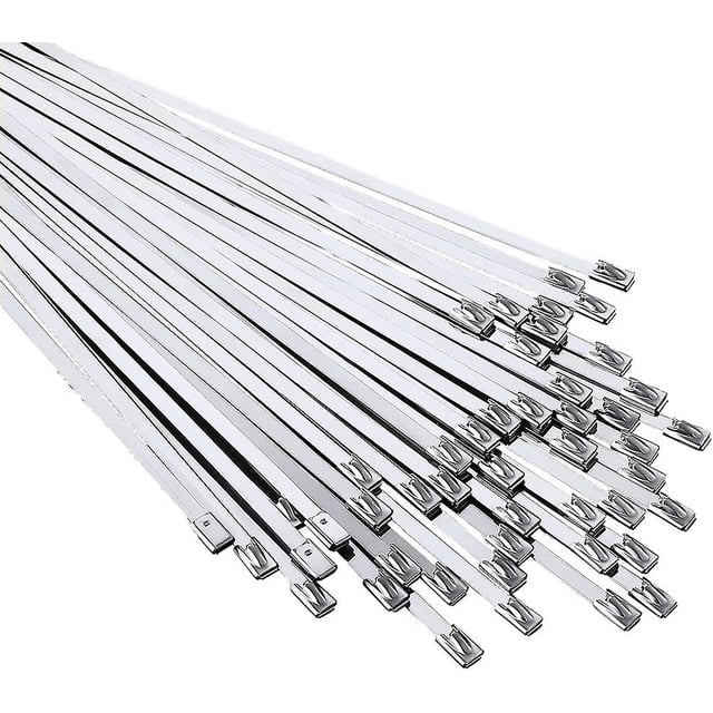 100 bridas para cables autoblocantes multiusos de acero inoxidable 304 resistentes y resistentes, adecuadas para maquinaria, vehículos, granjas, tuberías y techos
