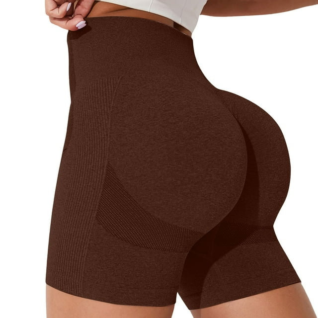 Pantalones cortos de ciclismo sin costuras para mujer, con cintura alta y efecto fruncido en el trasero, tallas S-XL, ideales para yoga y fitness.