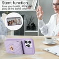 thumbnail image 4 of ELEHOLD Multi-Functional Wallet Case for iPhone 14 Pro Max 6.7" Organ Card Holders Argyle Pattern PU Leather Metal Snap with Crossbody Strap Shockproof Elegant Purse Case,Purple, 4 of 9