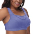 thumbnail image 2 of Deyllo Women Plus Size Sport Bras Full Coverage No Underwire Wireless Comfort Everyday Purple Bra Clothes Size 48B, 2 of 10