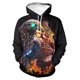thumbnail image 3 of Sudadera con capucha con estampado de animales de moda para hombre, con estampado 3D de águila, gato y perro, de manga larga, informal, holgada, para mujer, 3 of 4