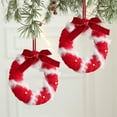 thumbnail image 5 of Yhmxh Christmas Hanging Ornaments Gold Bells, Christmas Tree Decoration with Red Bow, Small Plush Wreath Xmas Winter Party Hanging Decorations for Kitchen Cabinets, Window, Christmas Wreath Decor, 5 of 7