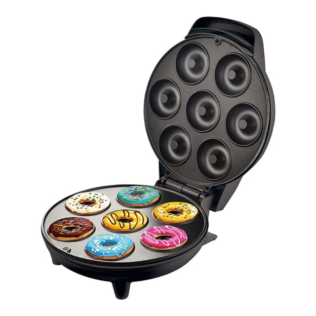 Mini máquina para hacer donas de 110/240 V, 7 orificios, 1200 W, enchufe para UE/EE. UU. (negro Reino Unido) Tmvgtek Libre de BPA