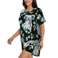 thumbnail image 2 of Bingfone Cartoon Koala Bear Print Pajamas Sets for Women Soft Short-Sleeved Pjs with Lounge Shorts Two Piece Sleepwear, 2 of 8
