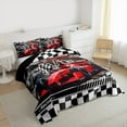 thumbnail image 3 of Feelyou Racing Car Kids Full Size Comforter Sets, Extreme Sports Lover Bedding Comforter Set, Camo Checkered Flag Reversible Bedding Sets, Lightweight Room Decor, 3pcs, 3 of 8