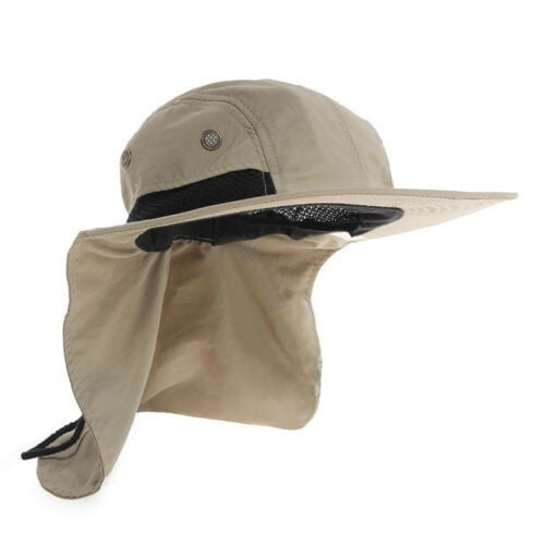 Diconna Mens Women Flap Cap Sun Hat 360° Sun Uv Neck Protection Summer Fishing Hat Sun Protection Outdoor Gray