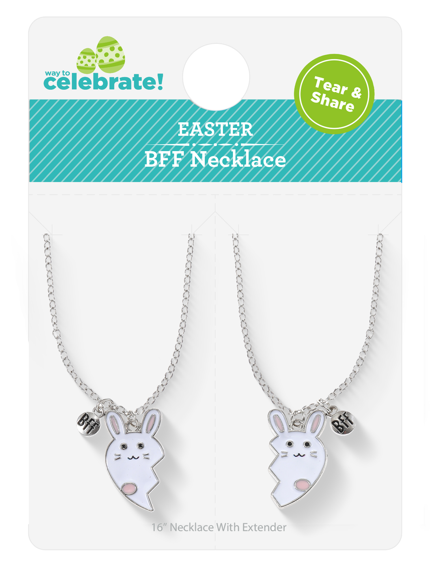 Way to Celebrate Easter Best Bunnies Shareable Necklace Set