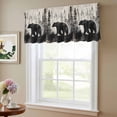 thumbnail image 6 of 2 Pack Brown Bear Forest Silhouette Valance for Window Vintage Animal Trees Kitchen Valance Rod Pocket Short Curtain Topper Decorative Window Treatment for Living Room Bedroom 42"x18", 6 of 8