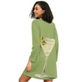 thumbnail image 2 of FORMRS Womens Long Sleeve Nightgowns Crew Neck Sleep Shirt Soft Pajamas Sizes S-3XL, Martini with Olive, 2 of 8