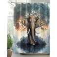 thumbnail image 2 of Elephant Tree Water Surface Shower Curtain, Reflection Pink Clouds Sky Animal Waterproof Shower Curtain Set with 12 Hooks Lightweight Washable Fabric Shower Curtains for Bathroom 60x72 Inches, 2 of 6