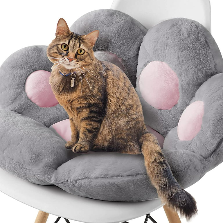 Chair Cushion With Seat Backrest, Cute And Warm Office Cushion, Cat Paw  Cushion, Soft Warm Chair Cushion, Cat Paw Cushion, Comfortable Warm Seat