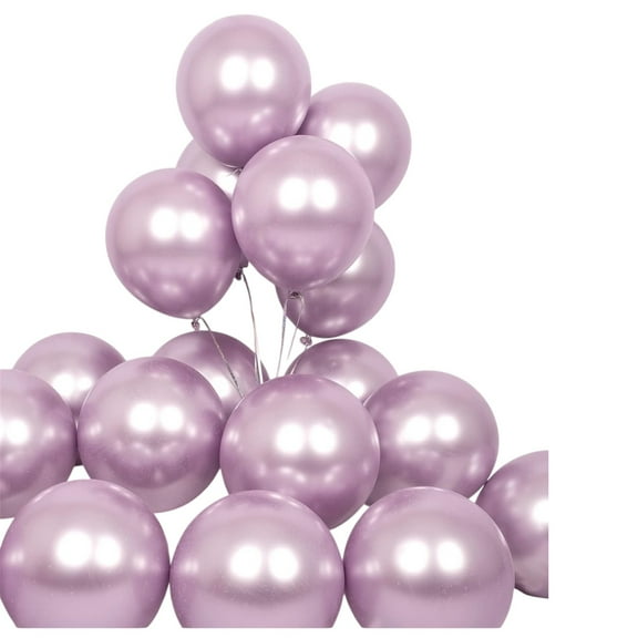 Chrome Latex Balloons, Light Purple, 50 Pack, 12”