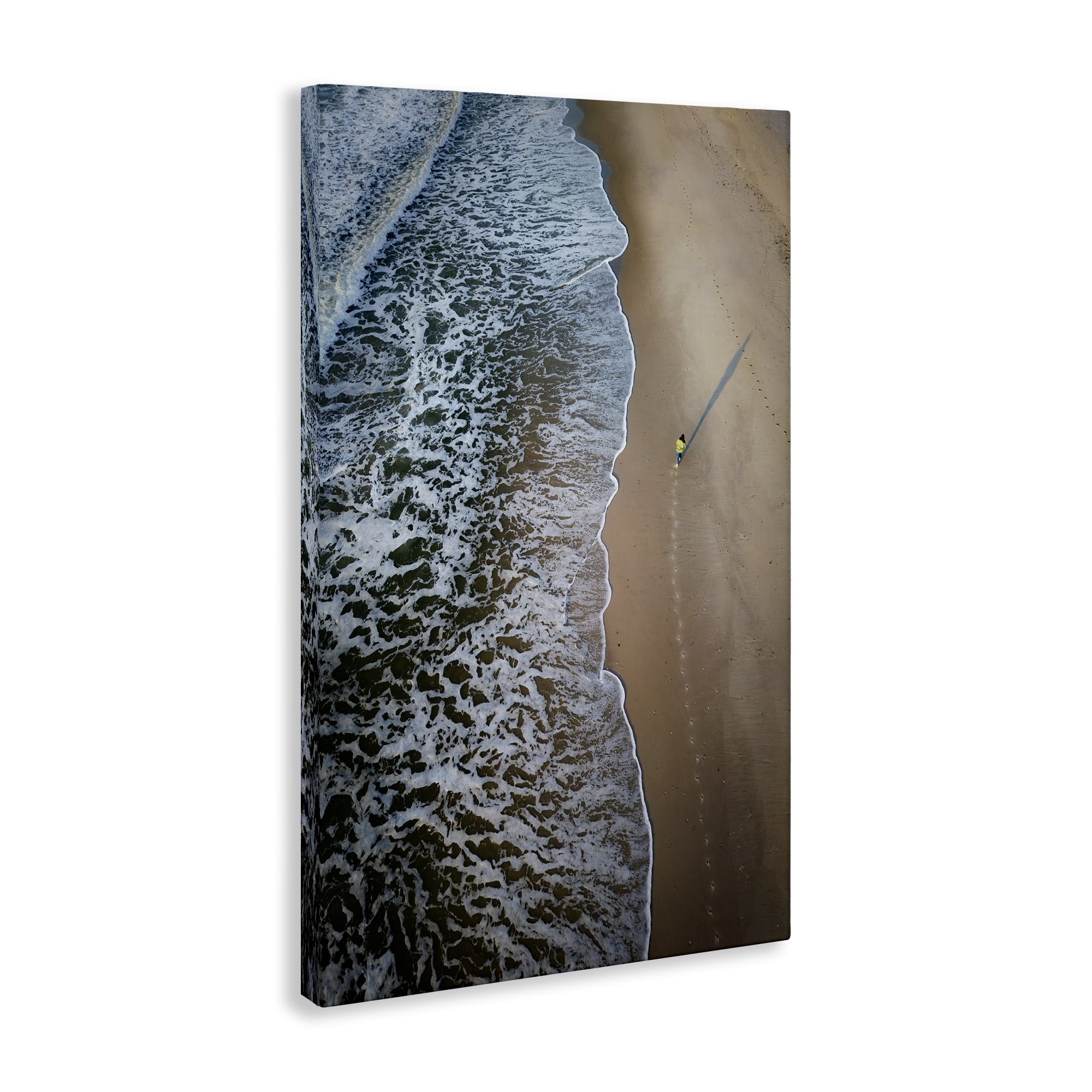 Stupell Industries Vertical Aerial Beach View Nautical & Beach Photography Wrapped Canvas Art Print Wall Art, 24 x 36