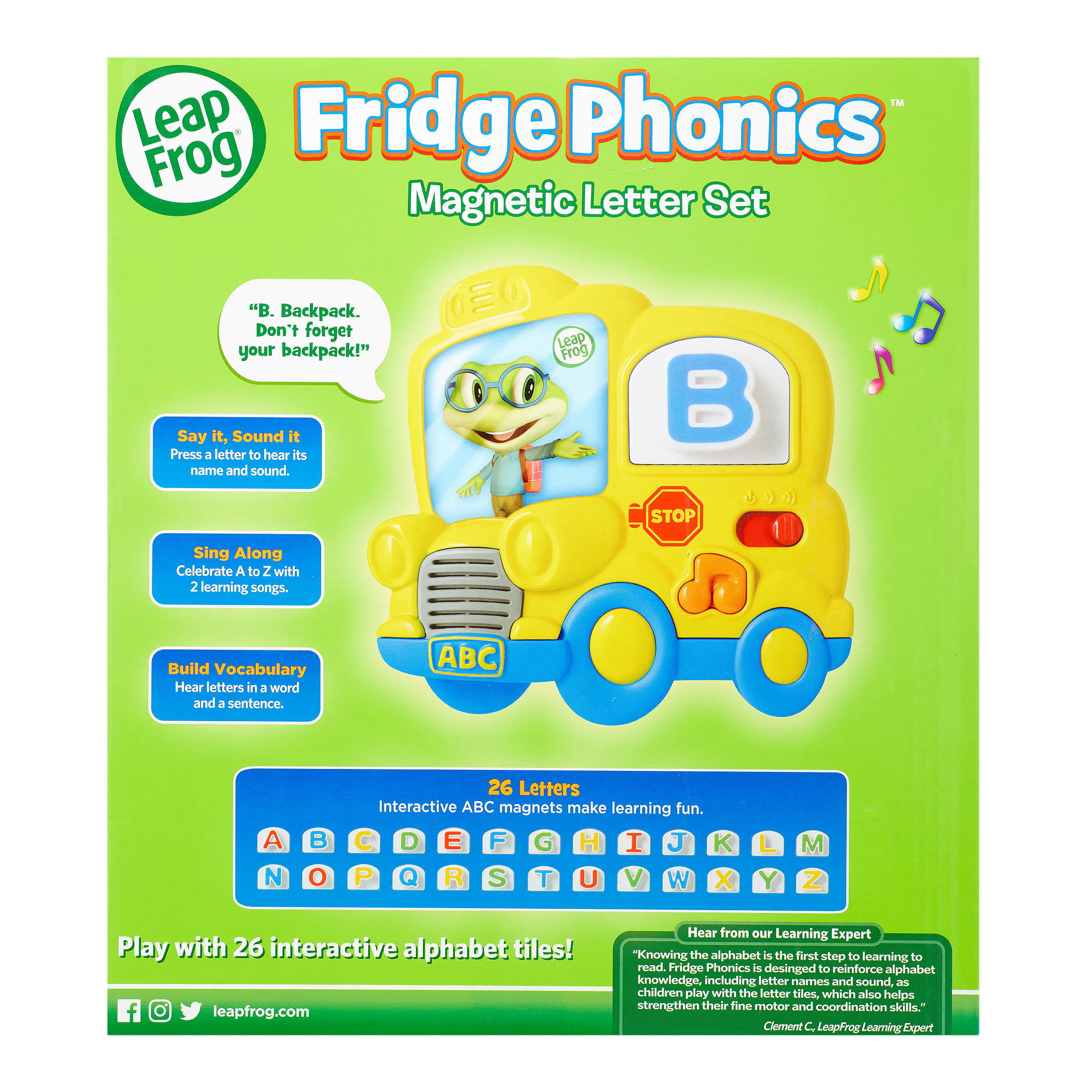 Fridges and Whiteboards School Green A-Z Magnets Home Kids 26 Pack ABC 