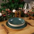 thumbnail image 6 of Ceramic Dinner Plates Set of 6, 10.5 Inch Porcelain Salad Dessert Round Plates, Microwave Oven and Dishwasher Safe, Kitchen Plates for Daily Party Restaurant Teal, 6 of 7