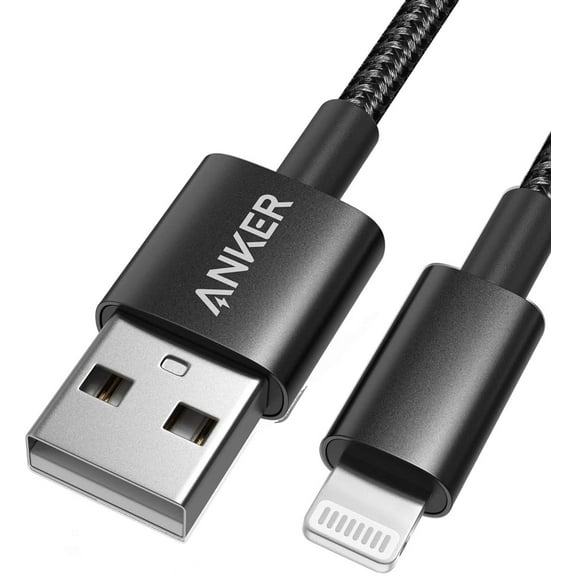Anker 6ft Lightning Cable Premium Nylon Cord MFi Certified Charging Data Sync, Black