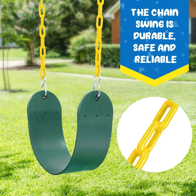 KloKick, 600lbs Capacity Metal Swing Set, A-Frame Design, 3 Swings