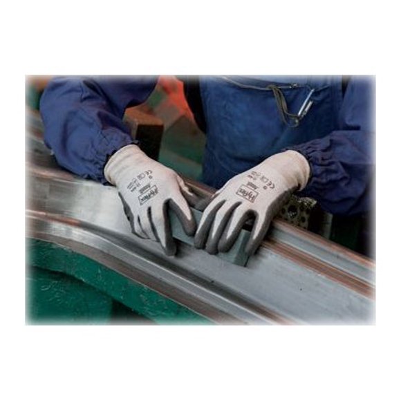 HyFlex - Gloves - size: 10 - nylon, polyurethane coating, Dyneema - gray, black pairs (pack of 12)