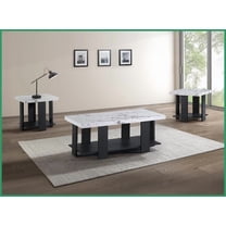 Gray 3-Piece Coffee Table Set - Sturdy Faux Marble Top, Easy Assembly for Living Room