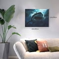 thumbnail image 2 of Balery Undersea Shark Pattern Canvas Decorative Picture – 30x40in Premium Wall Art, Modern Canvas Print for Home Decor（Horizontal）, 2 of 6
