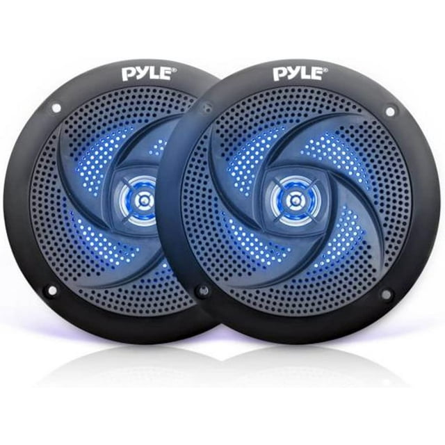 Low-Profile Waterproof Marine Speakers - 100W 4 Inch 2 Way 1 Pair, Black