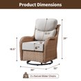 thumbnail image 6 of PARKWELL 2PCS Outdoor Swivel Gliders Patio Wicker Swivel Rocking Chair with Removable 6-Inch Thick Cushions and High Back in Yellow Wicker, 6 of 6
