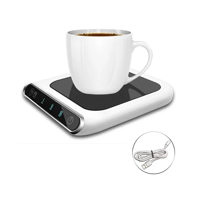 Chauffe-tasse à Café pour Bureau 3 Vitesses Température Réglable Chauffe-Tasse avec Rappel d'Eau pour Maison Bureau
