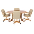 thumbnail image 5 of Caster Chair Company 5-Piece 42x[42/60] Caster Dining Set Wood Edge Laminate Table Top & Desert Chairs, 5 of 35