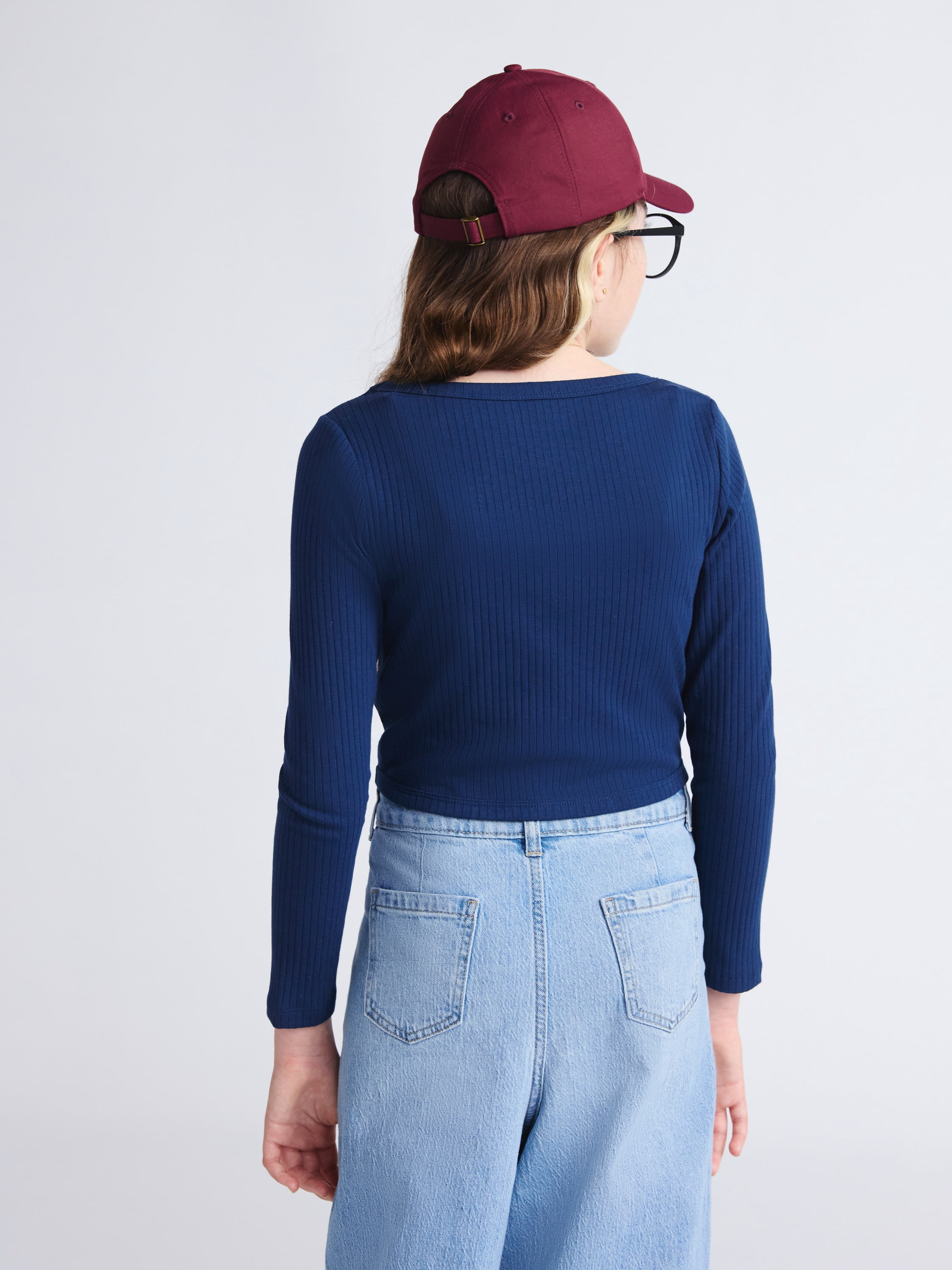 Weekend Academy Girls Long Sleeve Ribbed Cardigan, Sizes 4-18
