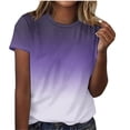 thumbnail image 6 of Ichuanyi Womens Summer Tops Trendy Gradient Color Print Short Sleeve Tshirts Shirts Crew Neck T Shirts Fashion, 6 of 7