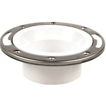 Oatey Closet Flange with Stainless Ring, 3" or 4" PVC in White - 43495