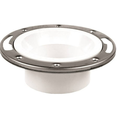 Oatey Closet Flange with Stainless Ring, 3" or 4" PVC in White - 43495