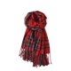 thumbnail image 4 of Bufanda cálida para mujer, tipo chal grande, ideal para el invierno. Bufanda gruesa de punto con estampado de cuadros azul, rojo y naranja. Manta cálida para el cuello con flecos. Suave y ligera. Uni, 4 of 4