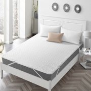 Quilted Fitted Mattress Pad Non-Skid Waterproof Fitted Sheet Mattress Protector with Highly Absorbent Fill Layer Cotton Blend Cover Surface, Breathable, Hypoallergenic, Deep Pocket Twin/Full/Queen