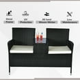 thumbnail image 3 of Outsunny 2-in-1 Outdoor Loveseat & Coffee Table Set, Black, 3 of 9