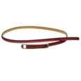 thumbnail image 4 of Womens Thin Belts Skinny Faux Leather Stitch Belt with Gold Tone Buckle, 4 of 4