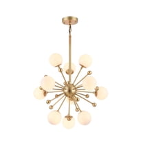Bethel International Chandelier Gold Steel & Glass