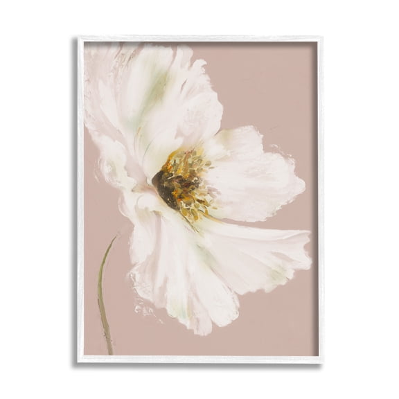 Stupell Industries Abstract White Petal Flower Expressive Flower Beige Green, 11 x 14, Design by Patricia Pinto