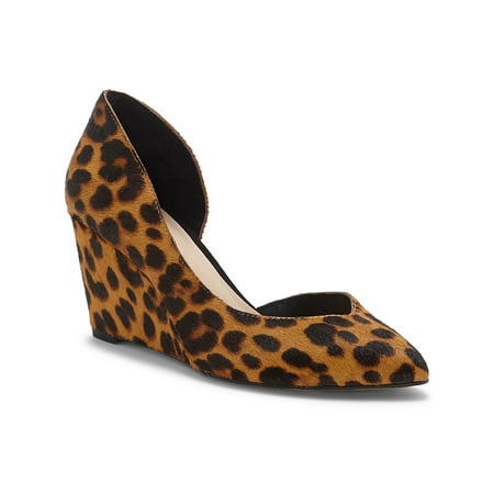 

1.State Melman Leopard Wedge Low Heel D orsay Pointed Toe Low Cut Dress Pumps (9.5 BROWN MULTI)