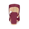 thumbnail image 2 of BLISSFUL STEP Women's Front Zipped Gladiator Shoes Block Heels Slingback Sandals Burgundy 8, 2 of 7