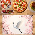 thumbnail image 2 of Joocar Cherry Blossom Crane Design Linen Table Mats Set Of 4 For Home Kitchen Table Decor 12x18 inch, 2 of 5