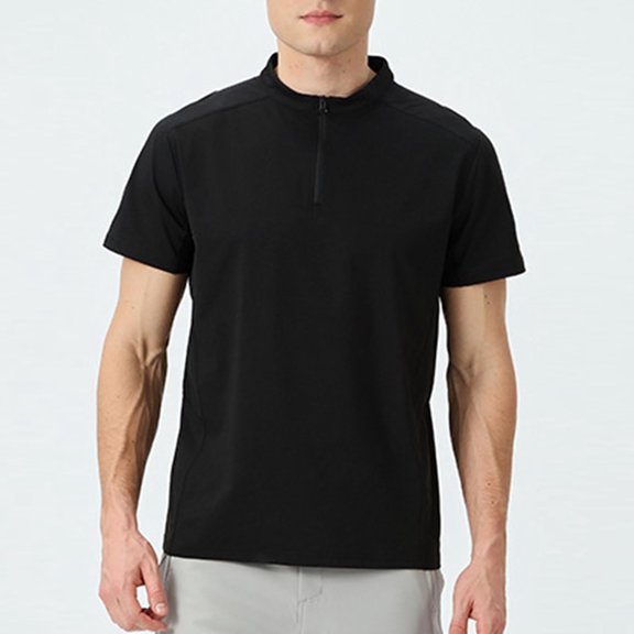 Jyeity Half-Zip Shirts for Men Casual Dry-Fit Breathable Short Sleeve,Crewneck T Shirts Tops Sporty T Shirts
