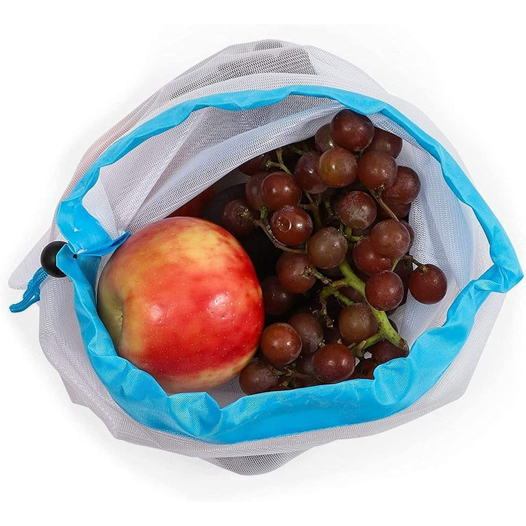 Lymark Reusable Storage Bags Bundle 4 Leak Proof Silicone Food Storage Bags in 2 Sizes 7 Mesh Produce Bags in 3 Sizes Bag Holder Silicone