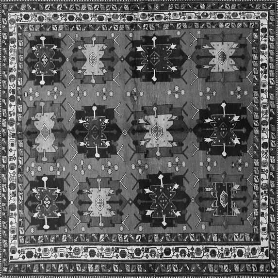 Ahgly Company Indoor Square Persian Gray Traditional Area Rugs, 5' Square